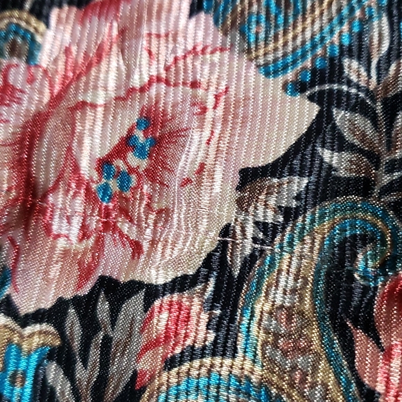 RARE!! Vintage Floral & Lace Peplum V Neck Pencil Skirt Formal Mini Midi Dress - Picture 11 of 11